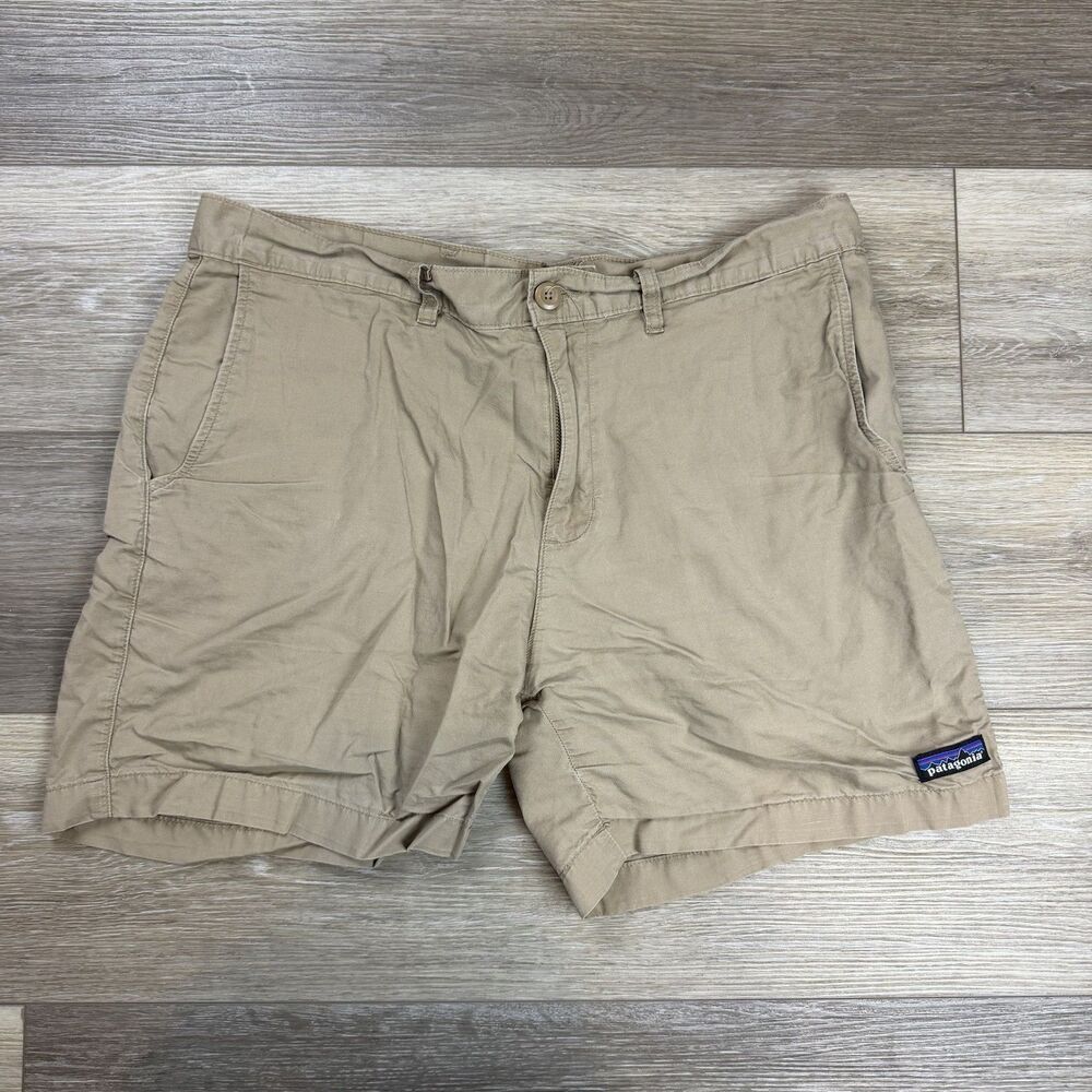 Patagonia Shorts Mens Size 34 Beige Organic Cotton Hemp Chino Casual STY57756